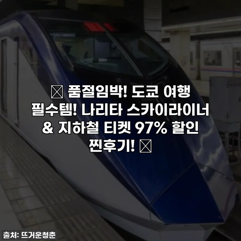 💖 품절임박! 도쿄 여행 필수템! 나리타 스카이라이너 & 지하철 티켓 97% 할인 찐후기! 🎫