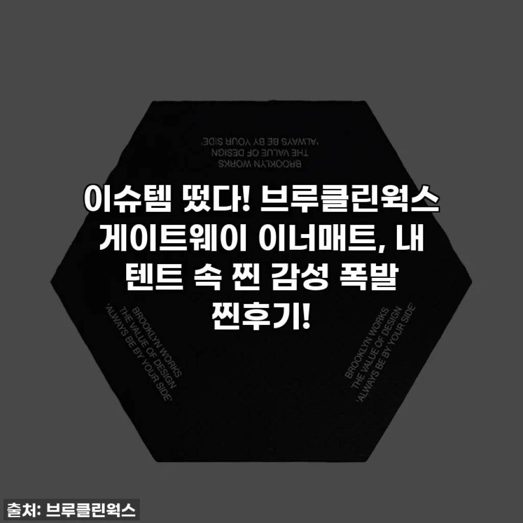 이슈템 떴다! 브루클린웍스 게이트웨이 이너매트, 내 텐트 속 찐 감성 폭발 찐후기!