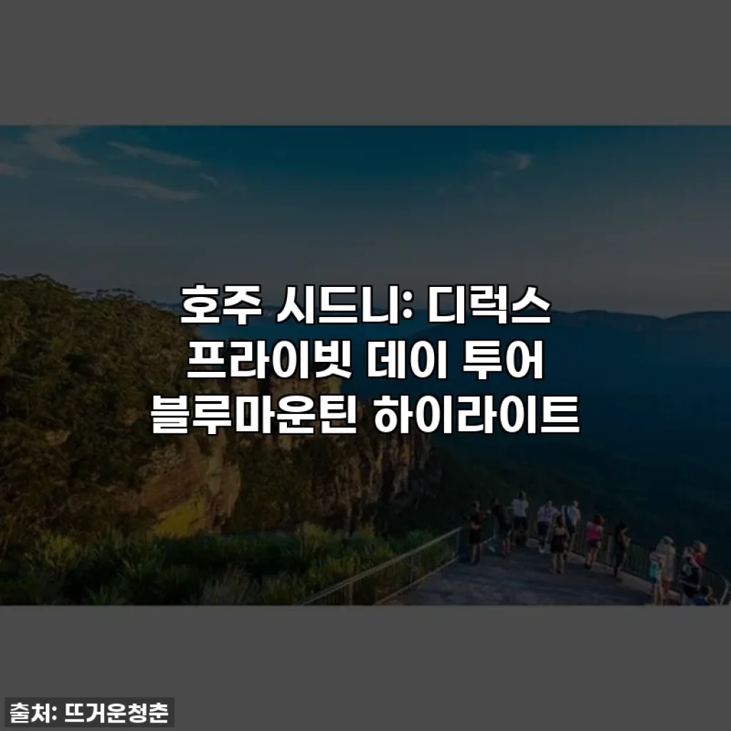 호주 시드니: 디럭스 프라이빗 데이 투어 블루마운틴 하이라이트