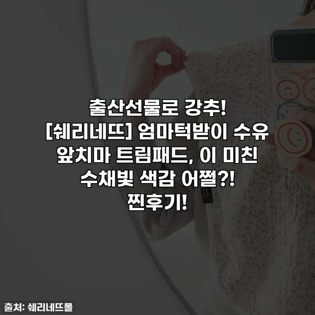 출산선물로 강추! [쉐리네뜨] 엄마턱받이 수유 앞치마 트림패드, 이 미친 수채빛 색감 어쩔?! 찐후기!