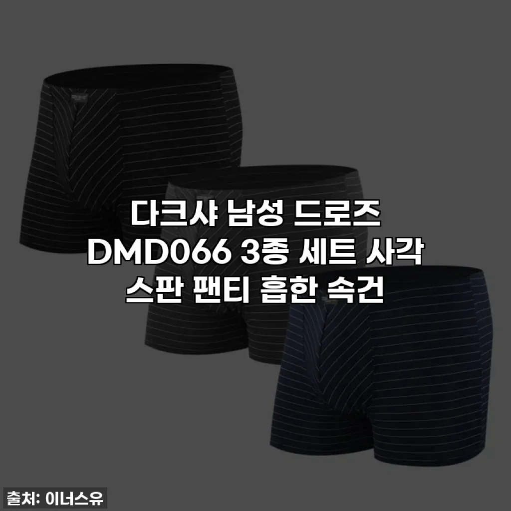 다크샤 남성 드로즈 DMD066 3종 세트 사각 스판 팬티 흡한 속건