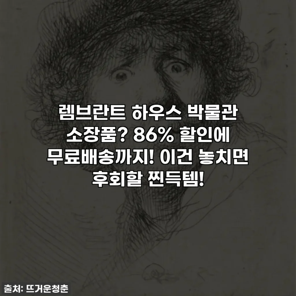 렘브란트 하우스 박물관 소장품? 86% 할인에 무료배송까지! 이건 놓치면 후회할 찐득템!