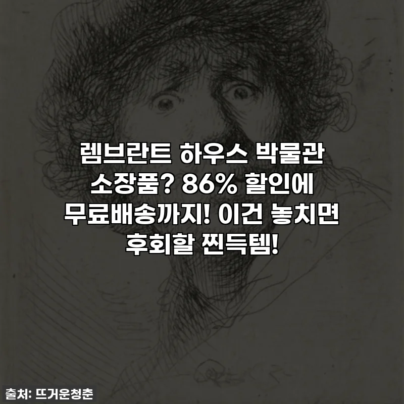 렘브란트 하우스 박물관 소장품? 86% 할인에 무료배송까지! 이건 놓치면 후회할 찐득템!
