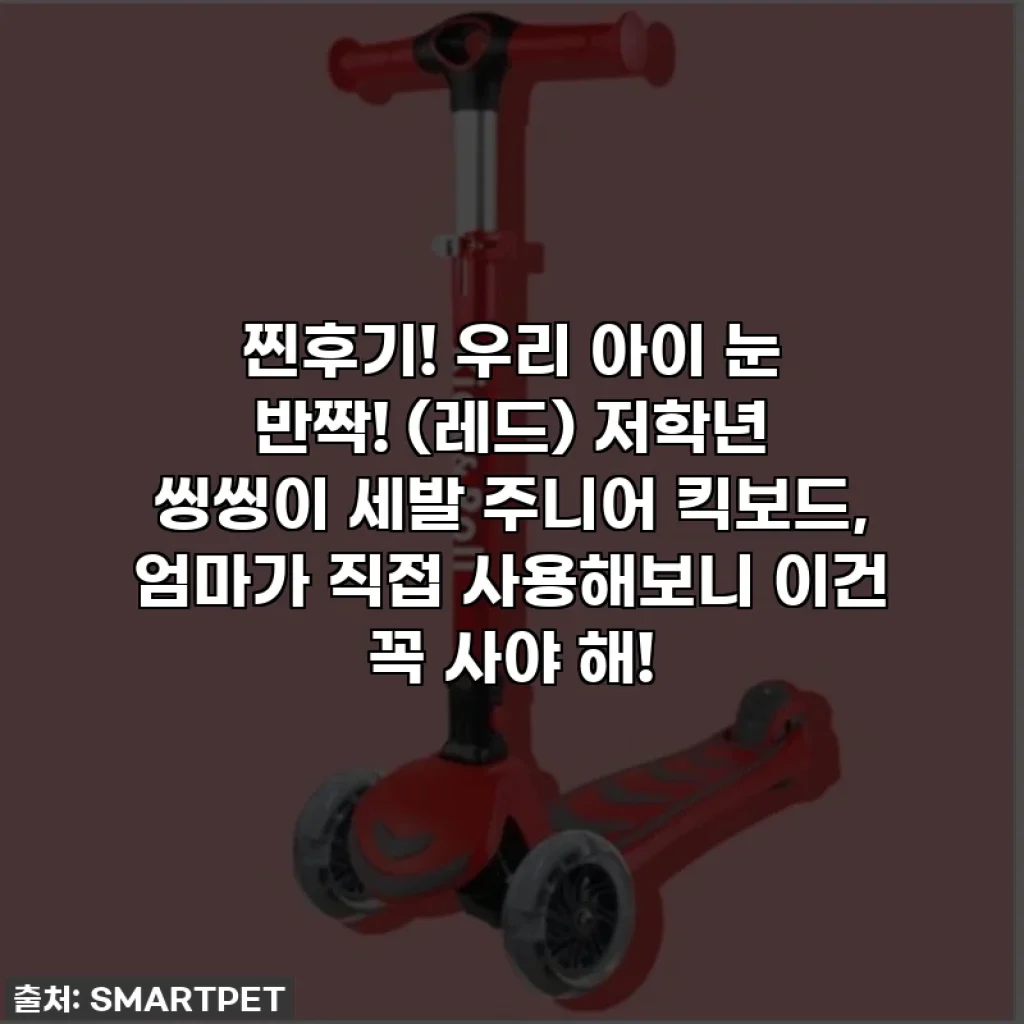 찐후기! 우리 아이 눈 반짝! (레드) 저학년 씽씽이 세발 주니어 킥보드, 엄마가 직접 사용해보니 이건 꼭 사야 해!