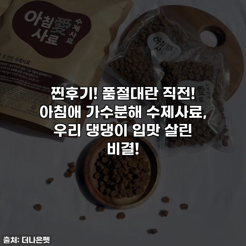 찐후기! 품절대란 직전! 아침애 가수분해 수제사료, 우리 댕댕이 입맛 살린 비결!