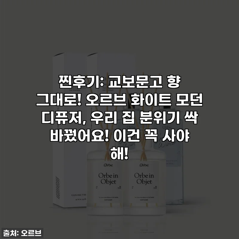 찐후기: 교보문고 향 그대로! 오르브 화이트 모던 디퓨저, 우리 집 분위기 싹 바꿨어요! 이건 꼭 사야 해!