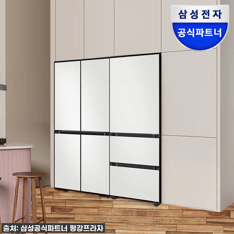 로망 실현! 삼성 비스포크 AI 냉장고 & 김치냉장고 세트, 코타화이트로 주방이 갤러리 됐어요!