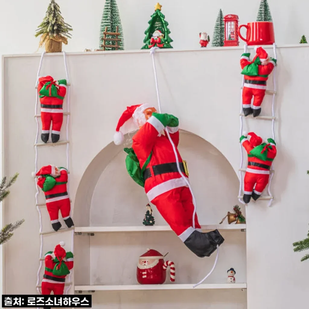 이건 무조건 사야 해! 로즈소녀하우스 크리스마스 사다리 산타 인형, 우리 집 연말 분위기 담당 등극!