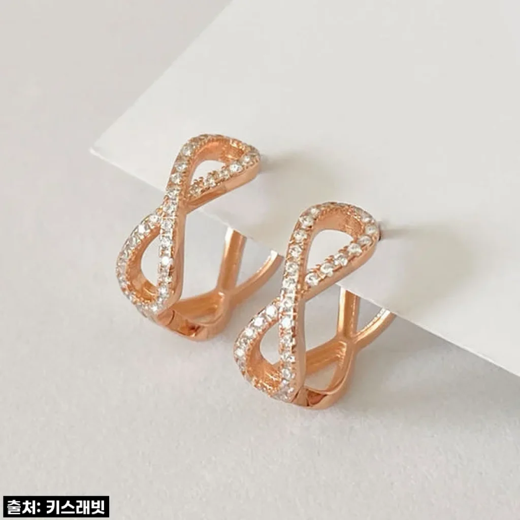 역대급 할인! 찐후기 폭발! 14k 로즈골드 뫼비우스 링귀걸이, 이건 무조건 사야 해!