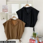 지금 안 사면 품절각! 여자 데일리 나일론 심플 아우터 스트링 조끼 셔츠, 이 가격 실화예요?