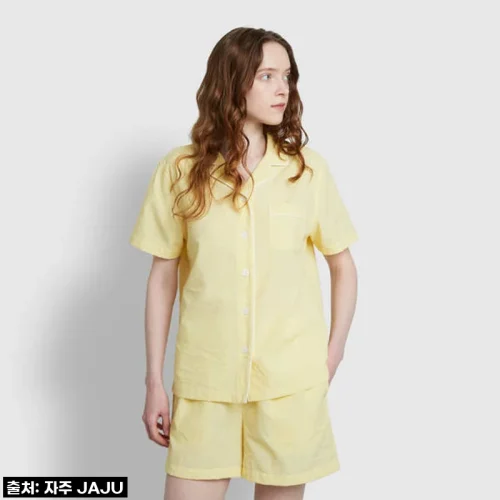 [JAJU/자주] 여 시어서커 체크 3부 파자마 세트 3종택1