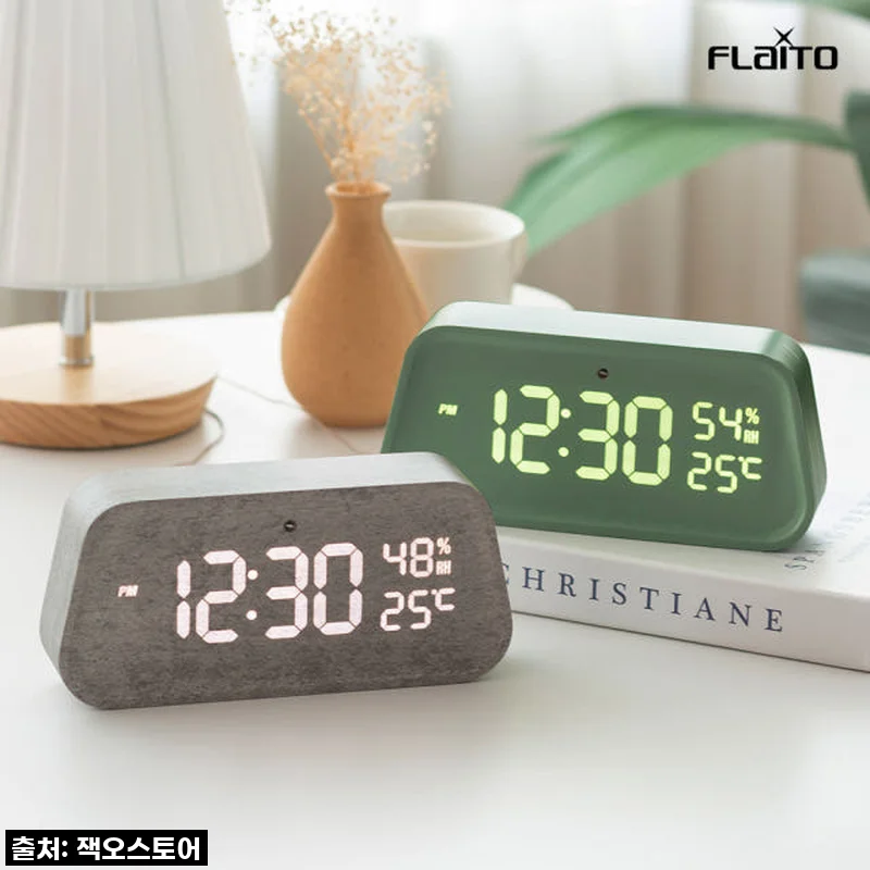 플라이토 헤이비 와이파이 인테리어 온습도 LED 탁상시계