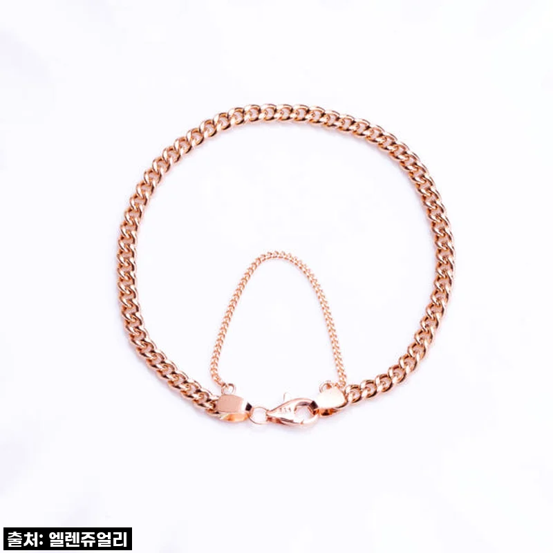 지금 안 사면 후회할 걸? 💖 14k 18k 로즈 할로우 커브 체인 금 팔찌, 직접 착용해보니 대박!