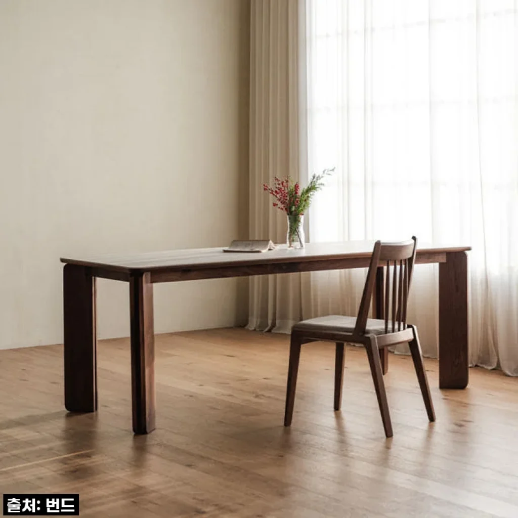 이건 진짜 놓치면 후회할 찐템! '번드 리브 포세린 세라믹 원목 식탁 월넛 1600' 내돈내산 솔직 리뷰