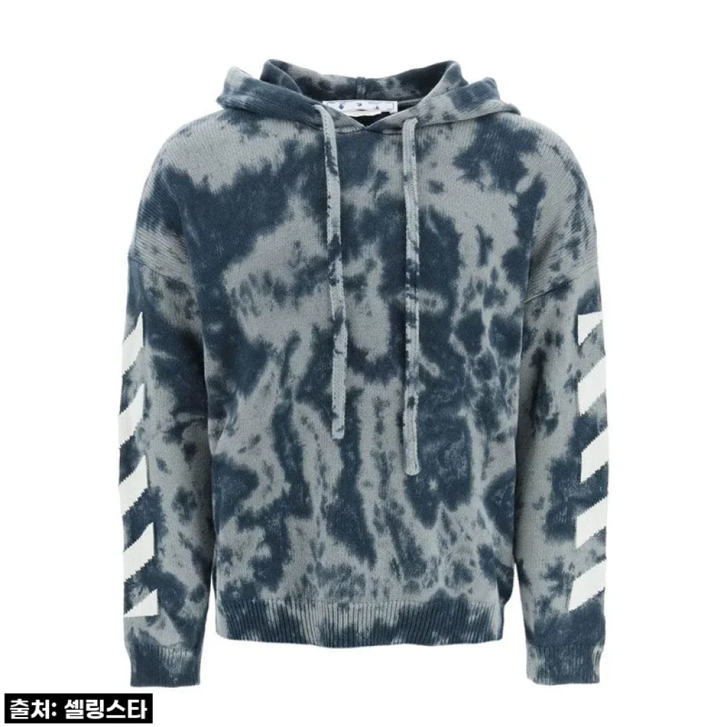 드디어 내 손에! 품절대란 오프화이트 애로우 타이다이 니트 후드, 직접 입어보니 (OMHA169F22KNI001)