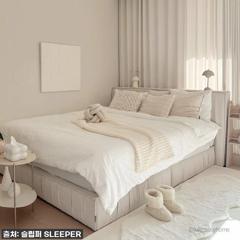 슬립퍼 시크 패브릭침대 라지킹 프레임 관련 이미지 3