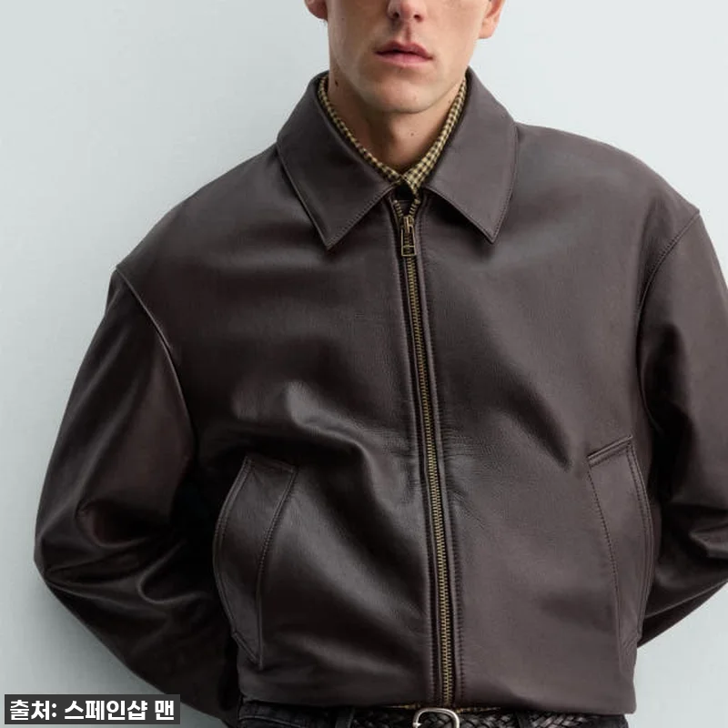 자라 프리미엄 레더 봄버 재킷 X 아 관련 이미지 4