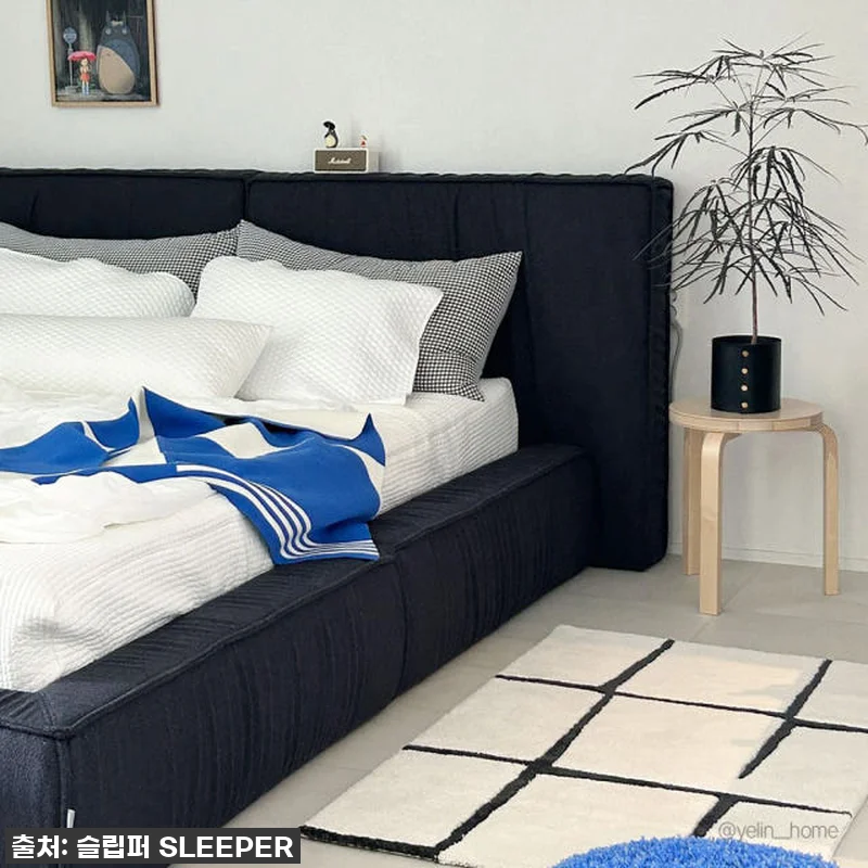 슬립퍼 시크 패브릭침대 라지킹 프레임 관련 이미지 4
