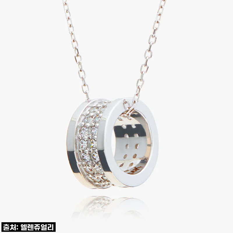 영롱함에 심쿵! 14K 화이트 서큐버스 링 금 목걸이, 제 데일리 문신템 등극했어요!