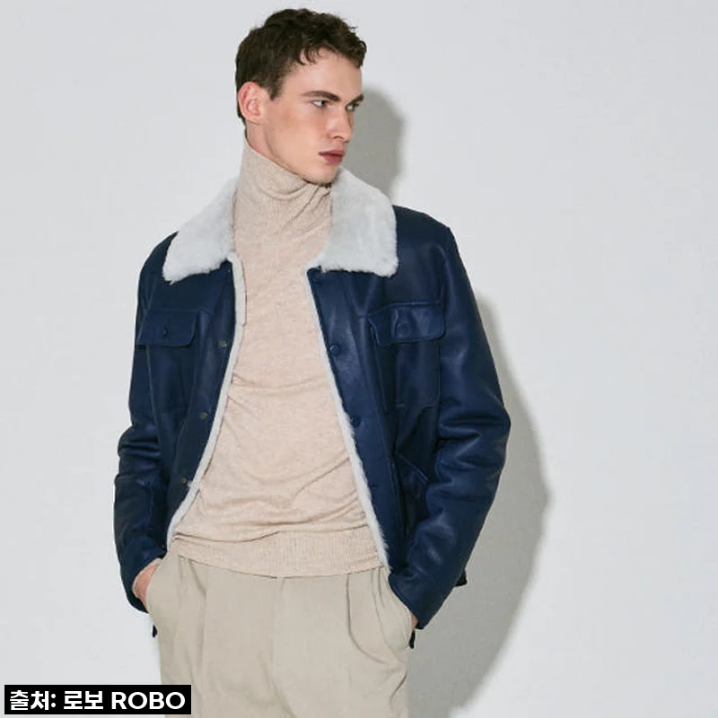 [로보X스티븐윌슨] 남성용 무스탕 보머재킷, 겨울 스타일과 따뜻함 모두 잡은 솔직 후기!