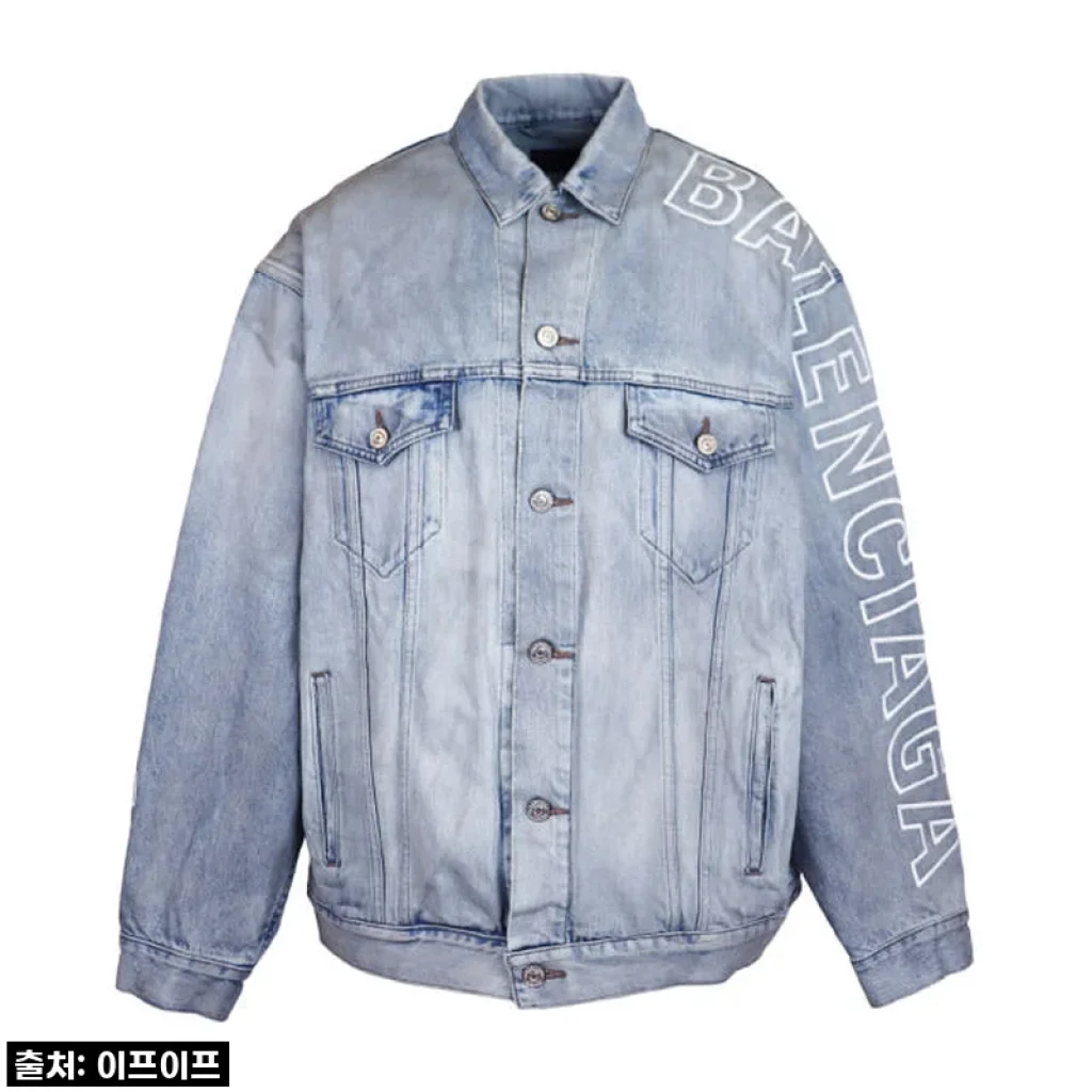 발렌시아가 로고 라지 핏 데님 자켓 767949TDW14 4016