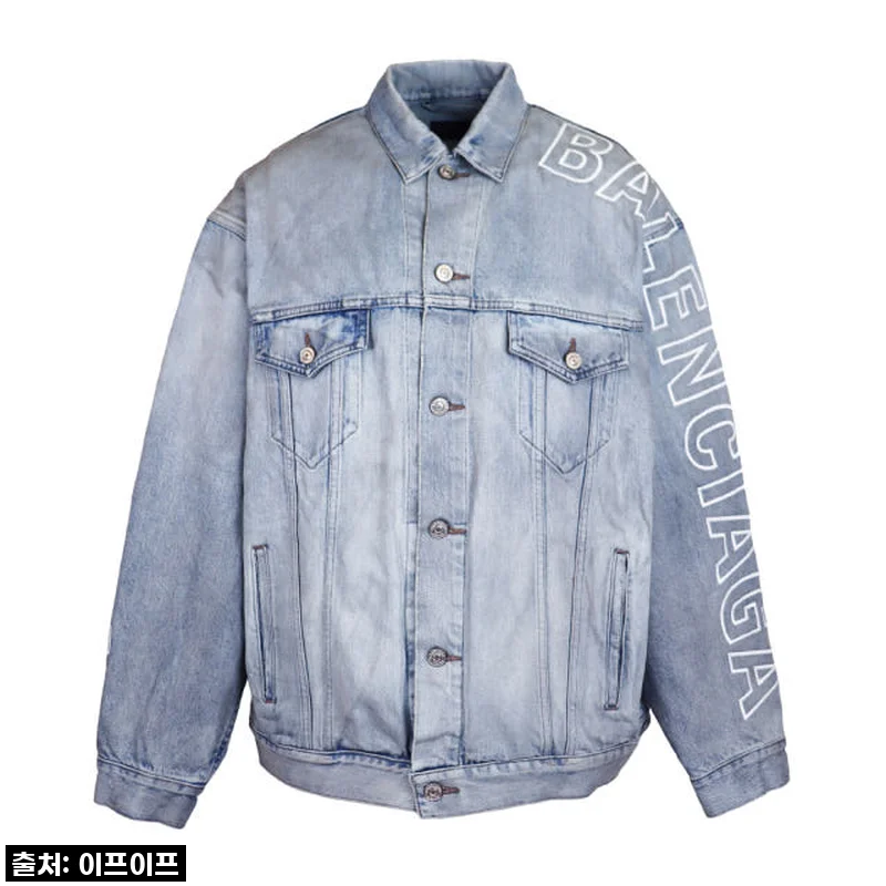 발렌시아가 로고 라지 핏 데님 자켓 767949TDW14 4016
