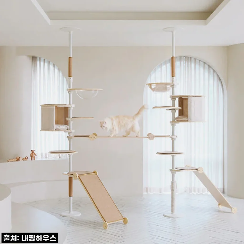 우리 냥님들의 꿈의 궁전! 내핑하우스 캣폴 다묘 가족세트, 직접 설치하고 사용해본 솔직 후기!