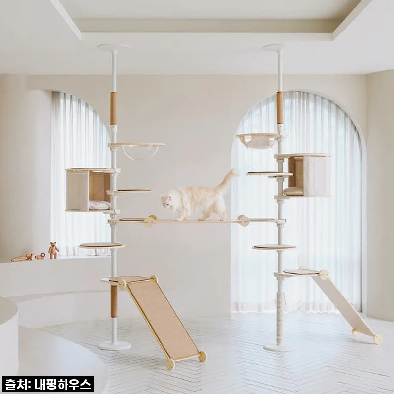 우리 냥님들의 꿈의 궁전! 내핑하우스 캣폴 다묘 가족세트, 직접 설치하고 사용해본 솔직 후기!