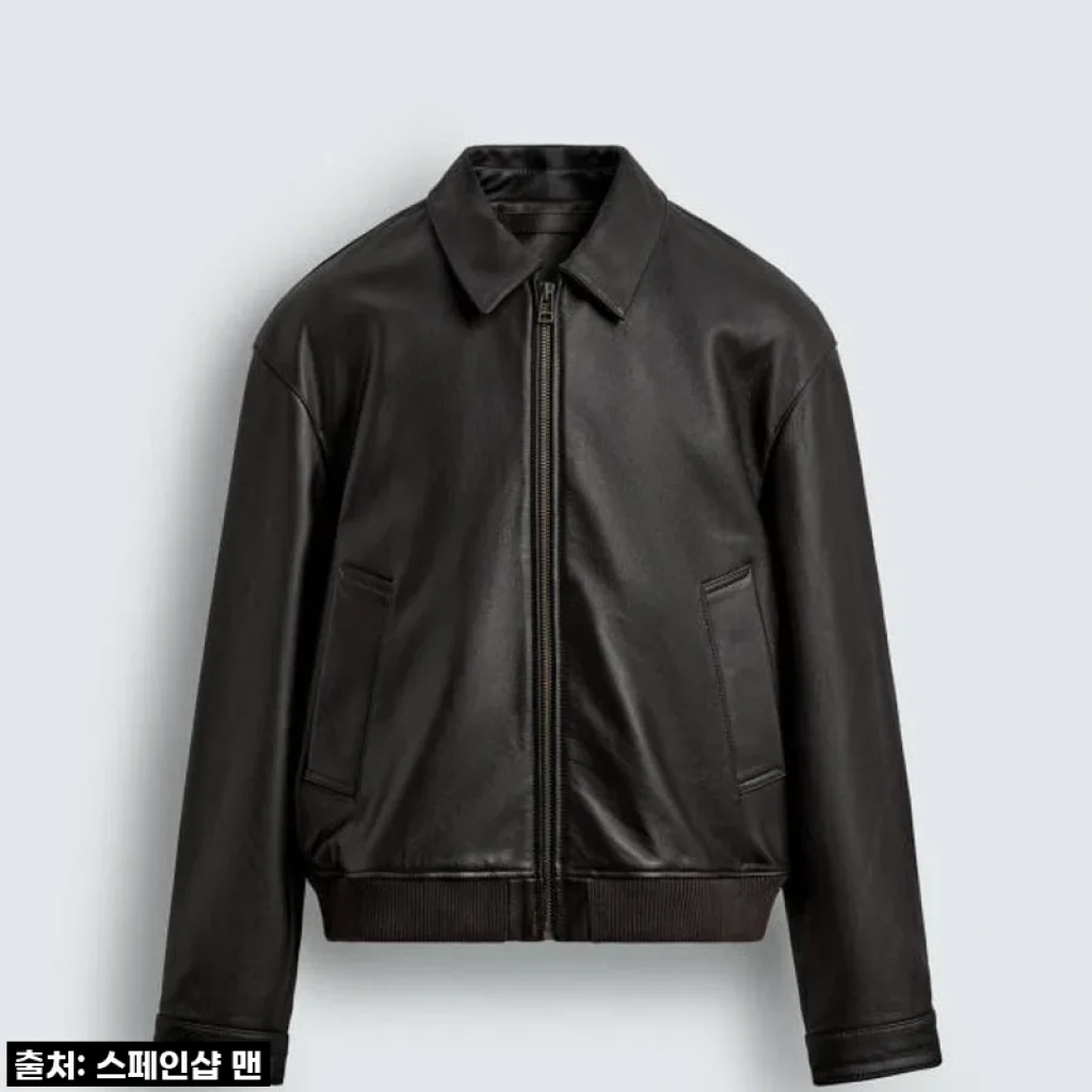 자라 프리미엄 레더 봄버 재킷 X 아론 레빈 초콜릿 컬러 사용후기