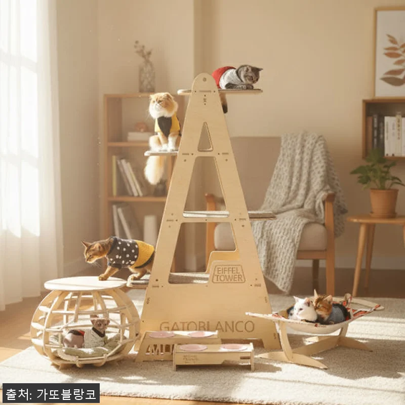에펠 타워 원목 캣타워 사용후기, 고 관련 이미지 1