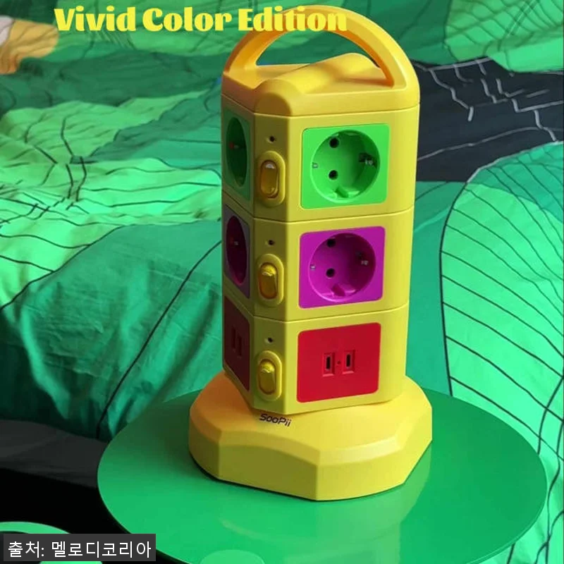 N배송 비비드 컬러 디자인 멀티탭 사 관련 이미지 1