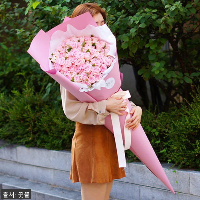 핑크 장미100송이 대형 꽃다발 사용 관련 이미지 1