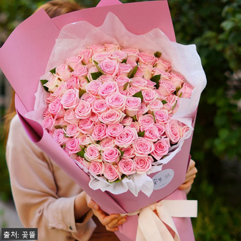 핑크 장미100송이 대형 꽃다발 사용 관련 이미지 3