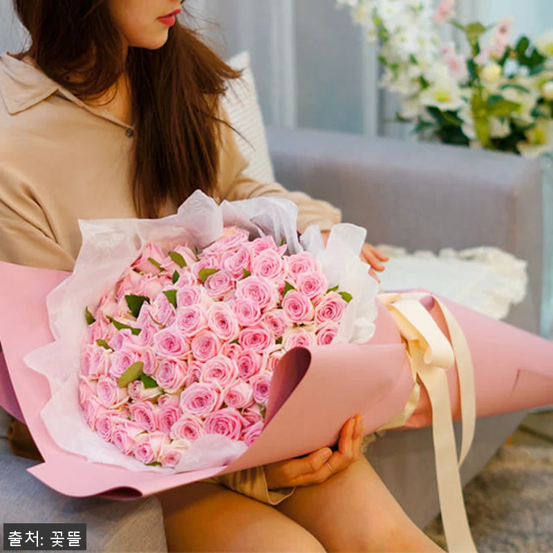 핑크 장미100송이 대형 꽃다발 사용 관련 이미지 5
