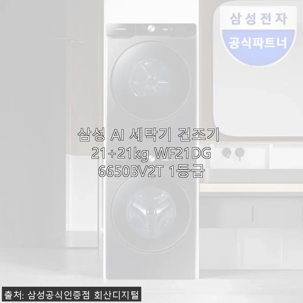 삼성 AI 세탁기 건조기 21+21kg WF21DG6650BV2T 사용후기 및 제품소개