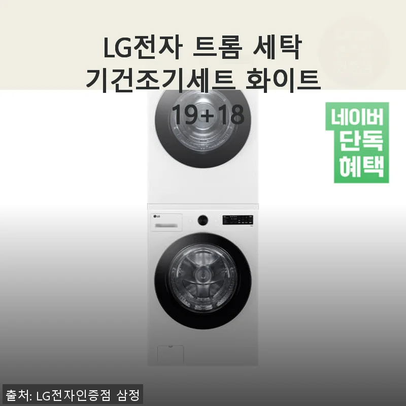 LG전자 트롬 세탁기건조기세트 화이트 19+18 사용후기와 제품소개