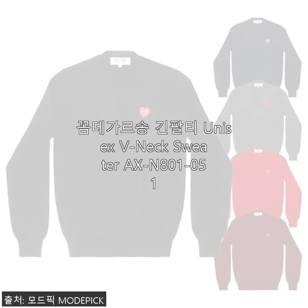 꼼데가르송 긴팔티 Unisex V-Neck Sweater AX-N801-051 사용후기