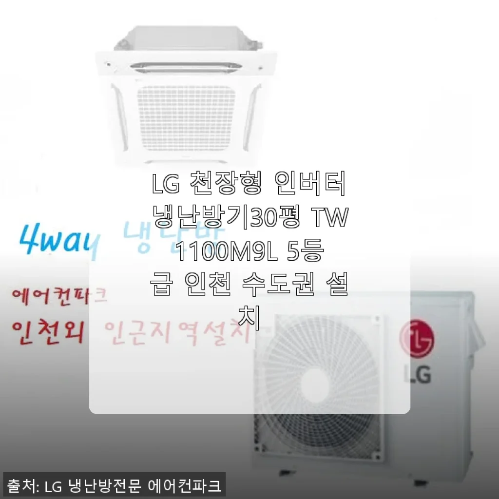 LG 천장형 인버터냉난방기30평 TW1100M9L 사용후기 - 인천 수도권 설치 경험