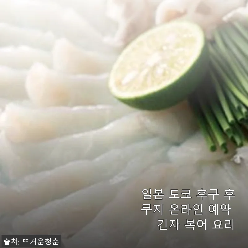 일본 도쿄 후구 후쿠지 온라인 예약 긴자 복어 요리, 직접 경험해본 후기