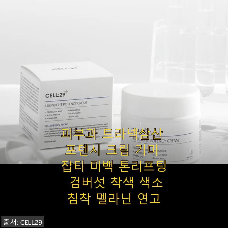 피부과 트라넥삼산 포텐시 크림 사용후기: 기미와 잡티 관리에 딱 맞는 선택