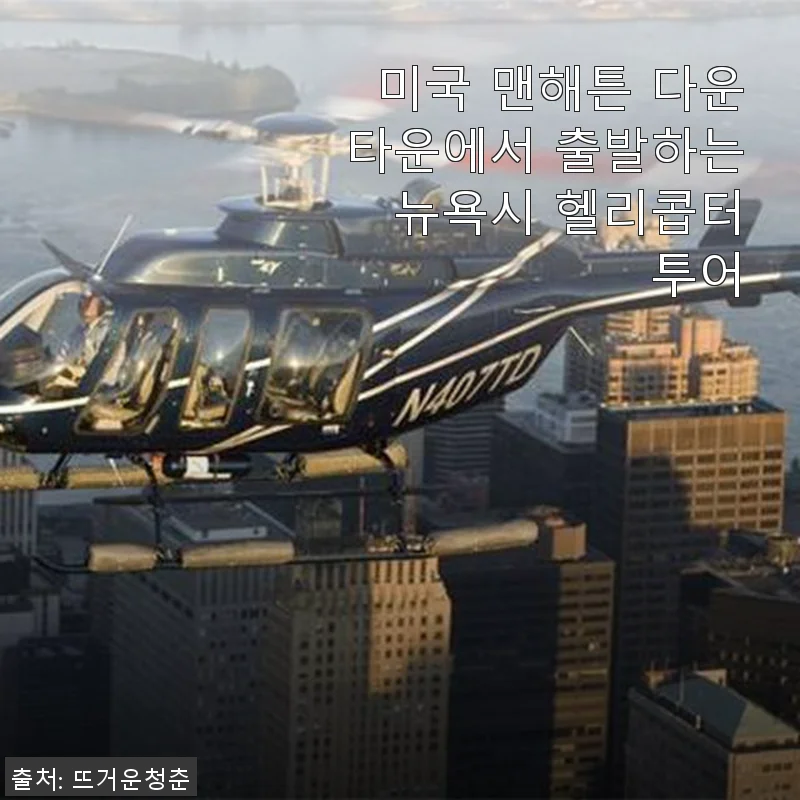 뉴욕시 헬리콥터 투어, 맨해튼 다운타운 출발 직접 경험 후기