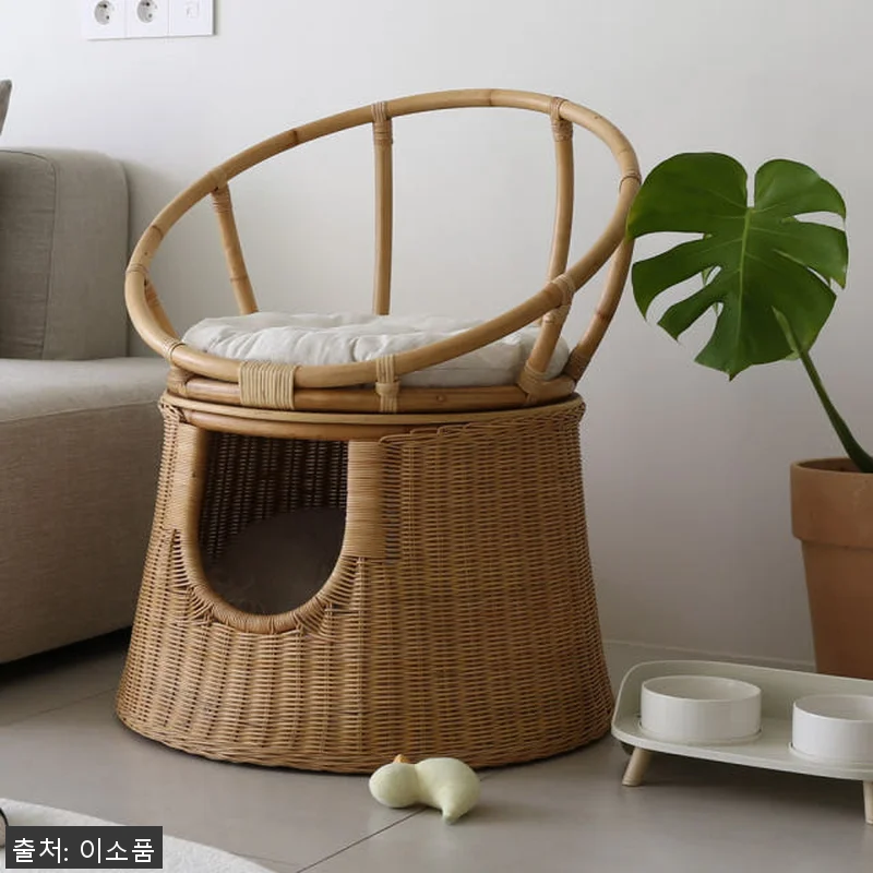 라탄 고양이집 의자 숨숨집 사용후기: 관련 이미지 8