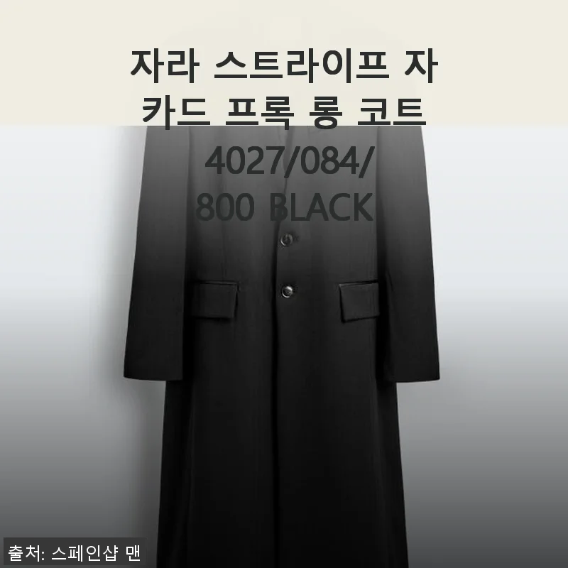 자라 스트라이프 자카드 프록 롱 코트 4027/084/800 BLACK 사용후기