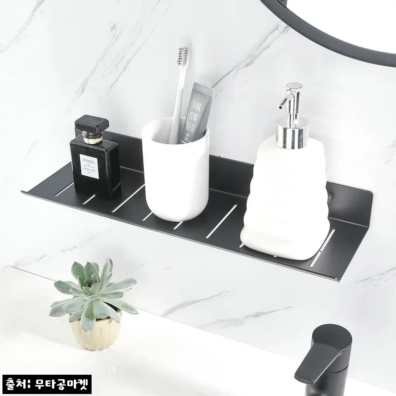 무타공 세면대선반 욕실 화장실선반 일자 정리대 30cm 블랙, 9,800원 무료배송으로 눈여겨볼 이슈템