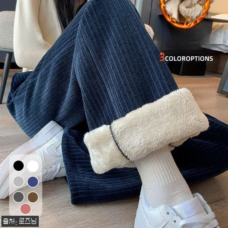 코듀로이 와이드 팬츠 밴딩 고무줄 바 관련 이미지 1