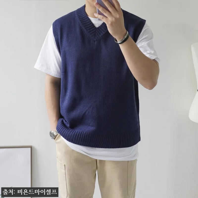 남자 메종 브이넥 니트 조끼 베스트 11color, 17,900원 무료배송 구매 전 체크 후기 12 남자 메종 브이넥 니트 조끼 베스트 관련 이미지 1