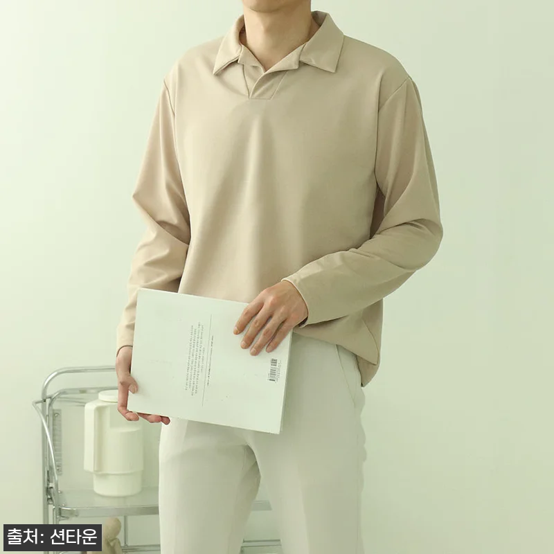 남자카라티 구김없는 루즈핏 헨리넥 남 관련 이미지 1