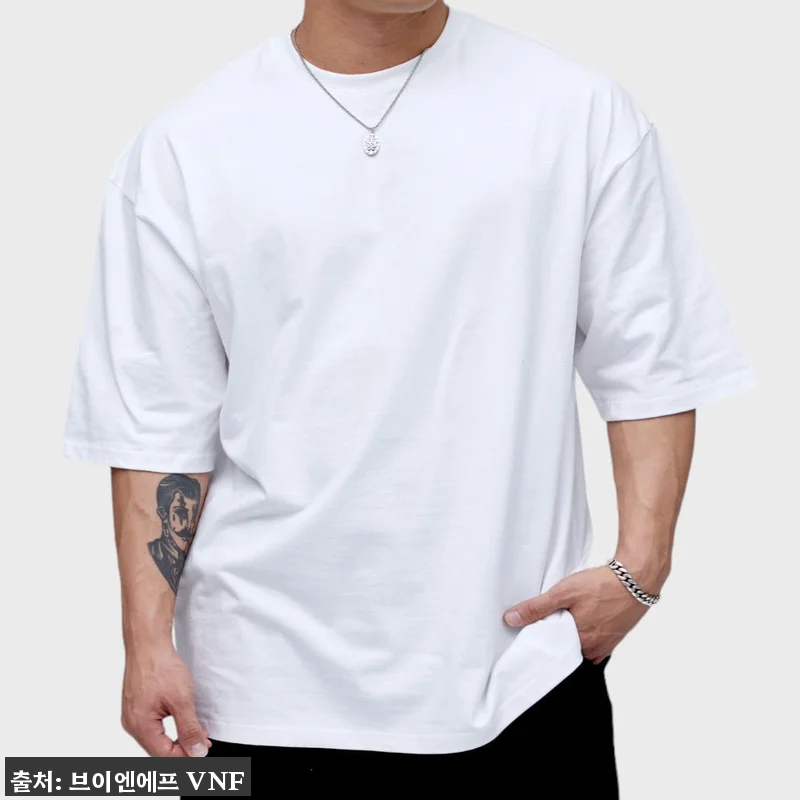 브이엔에프 3PACK 16수 헬스 오버핏 반팔, 매일 돌려 입기 좋은 남자 무지티 이슈템 13 브이엔에프 3PACK 16수 헬스 오 관련 이미지 1