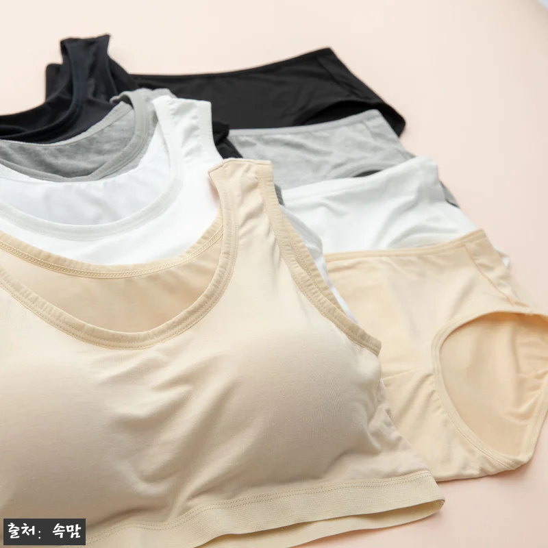 속맘 밤부 일체형패드 스포츠 브라팬티 노와이어 학생 청소년 속옷세트, 10,500원 무료배송 체크포인트 10 속맘 밤부 일체형패드 스포츠 브라팬티 관련 이미지 2