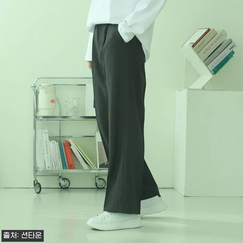 남자와이드슬랙스 통큰바지 링클프리 밴 관련 이미지 2